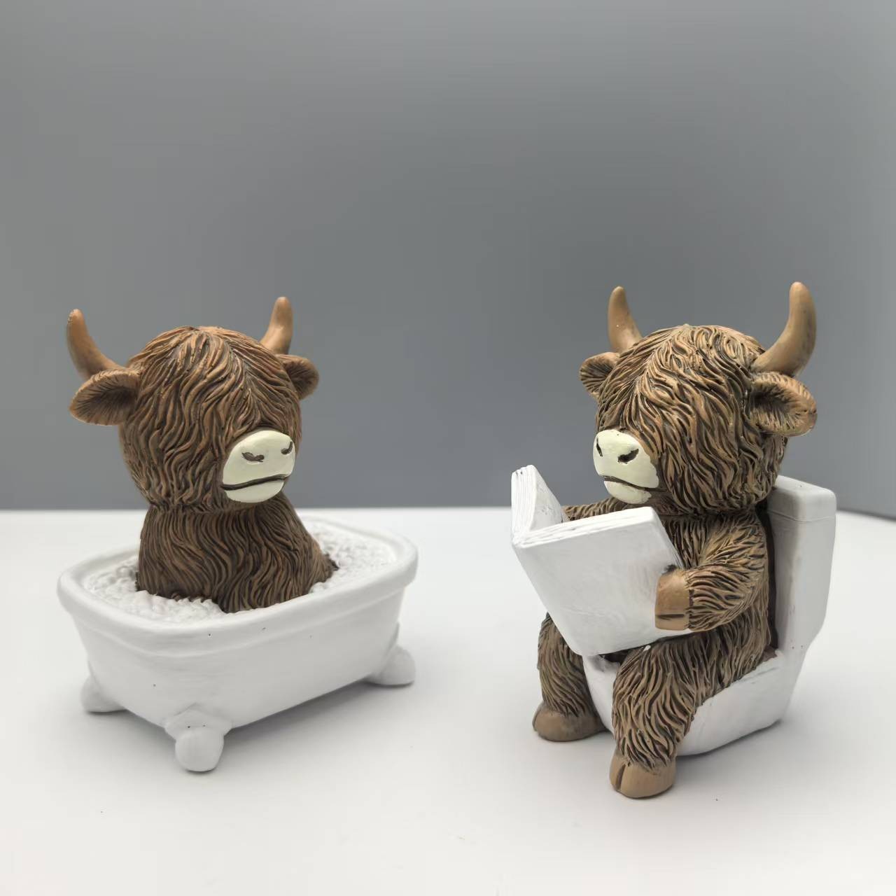 Home Of The Year Bathroom - Figurines mignonnes en résine de vache