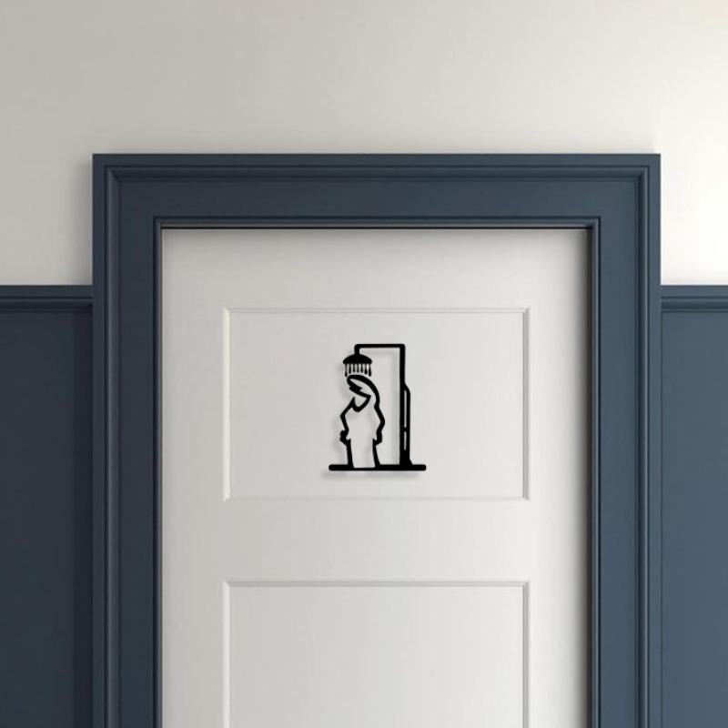 Home Bathroom Door Signs - Panneau de salle de bain en