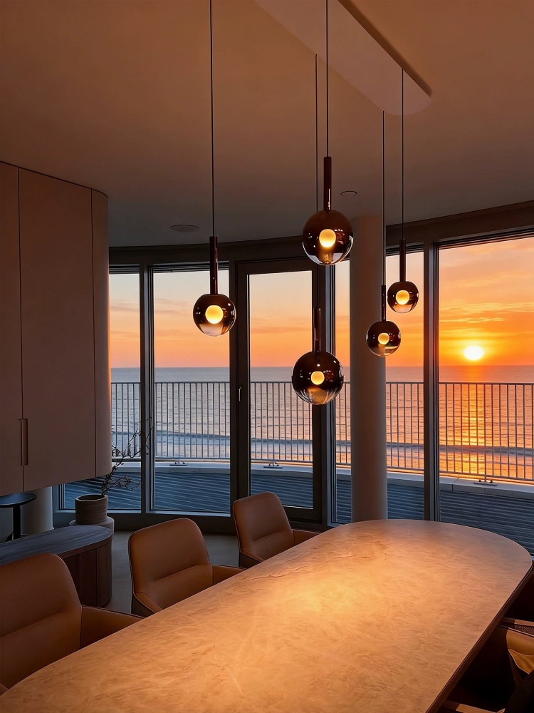 Home Of The Year Bathroom - Suspension LED en verre dégradé gris