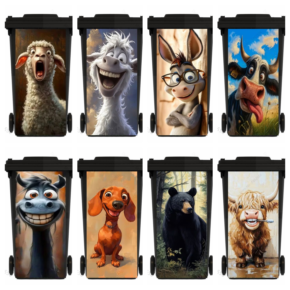 Home Bathroom Trash Can - Autocollants amusants en vinyle pour poubelle,
