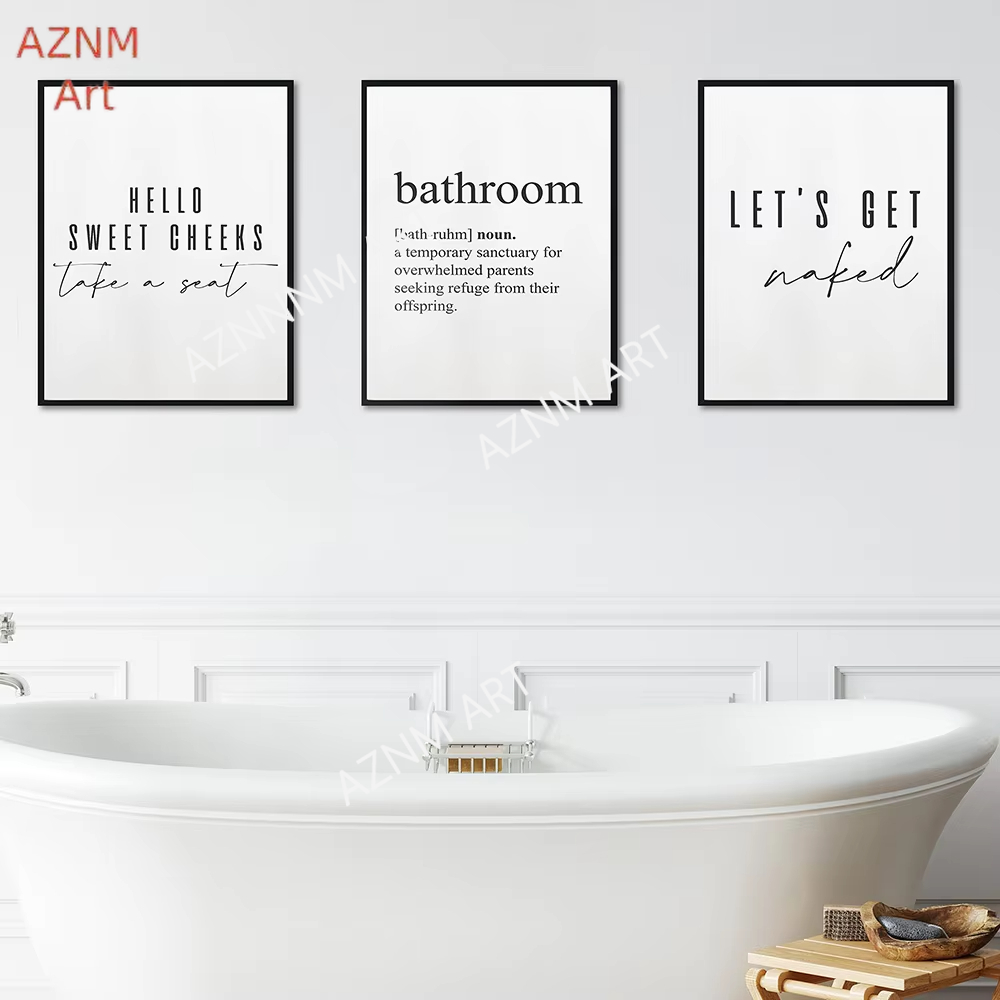 Home Bathroom Quotes - Affiche imprimée « Hello Sweet Cheeks