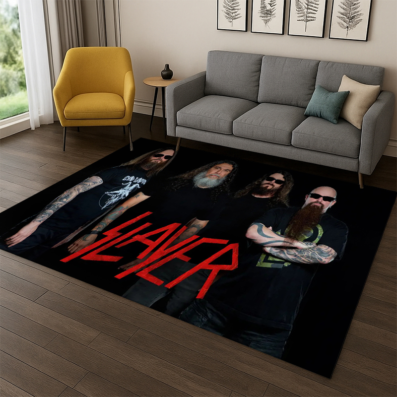 Home Bathroom Door Signs - Tapis décoratif rétro Slayer Heavy Metal