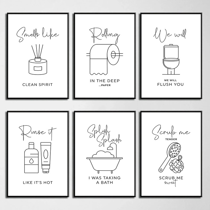 Home Bathroom Quotes - Affiches et impressions humoristiques pour les