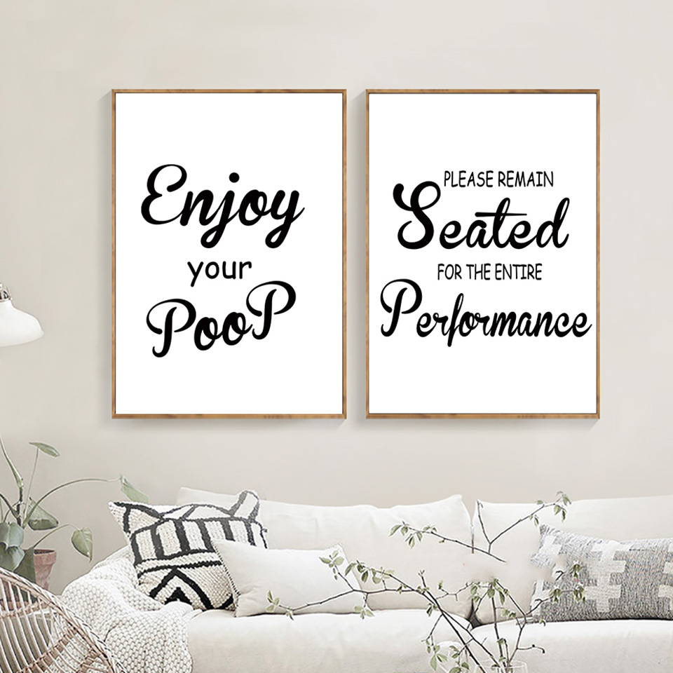 Home Bathroom Quotes - Affiche murale créative avec citation de