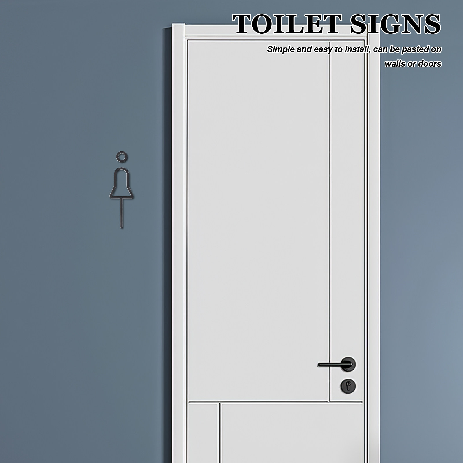 Home Bathroom Door Signs - 1 Ensemble de Panneaux de Salle