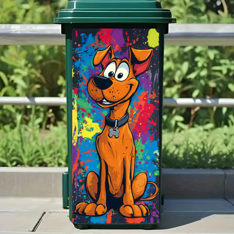 Home Bathroom Trash Can - Autocollants de poubelle de chien de