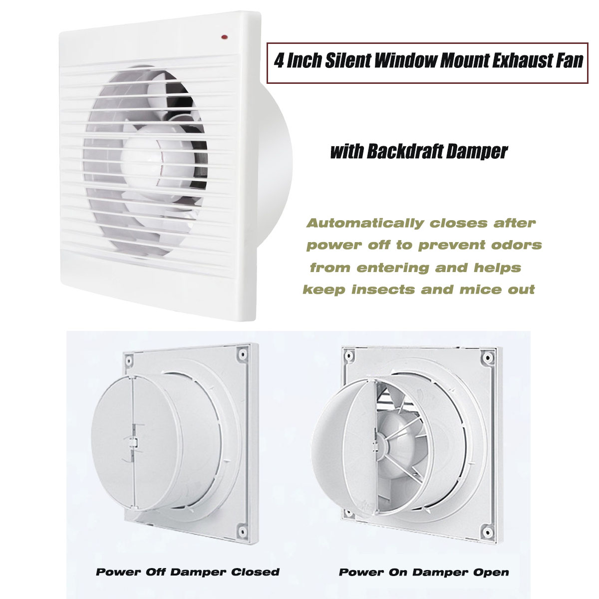Home Bathroom Ventilation - Ventilateur d'extraction silencieux de 4 pouces