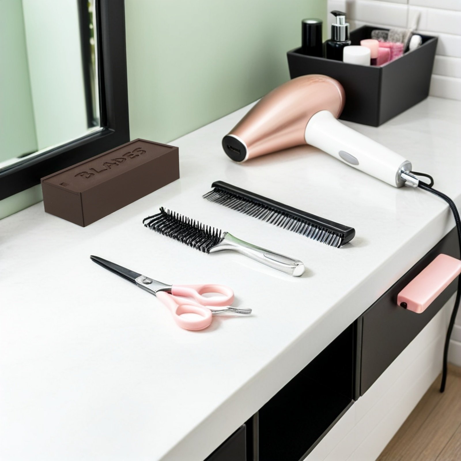Home One Bathroom - Boîte de rangement en plastique marron