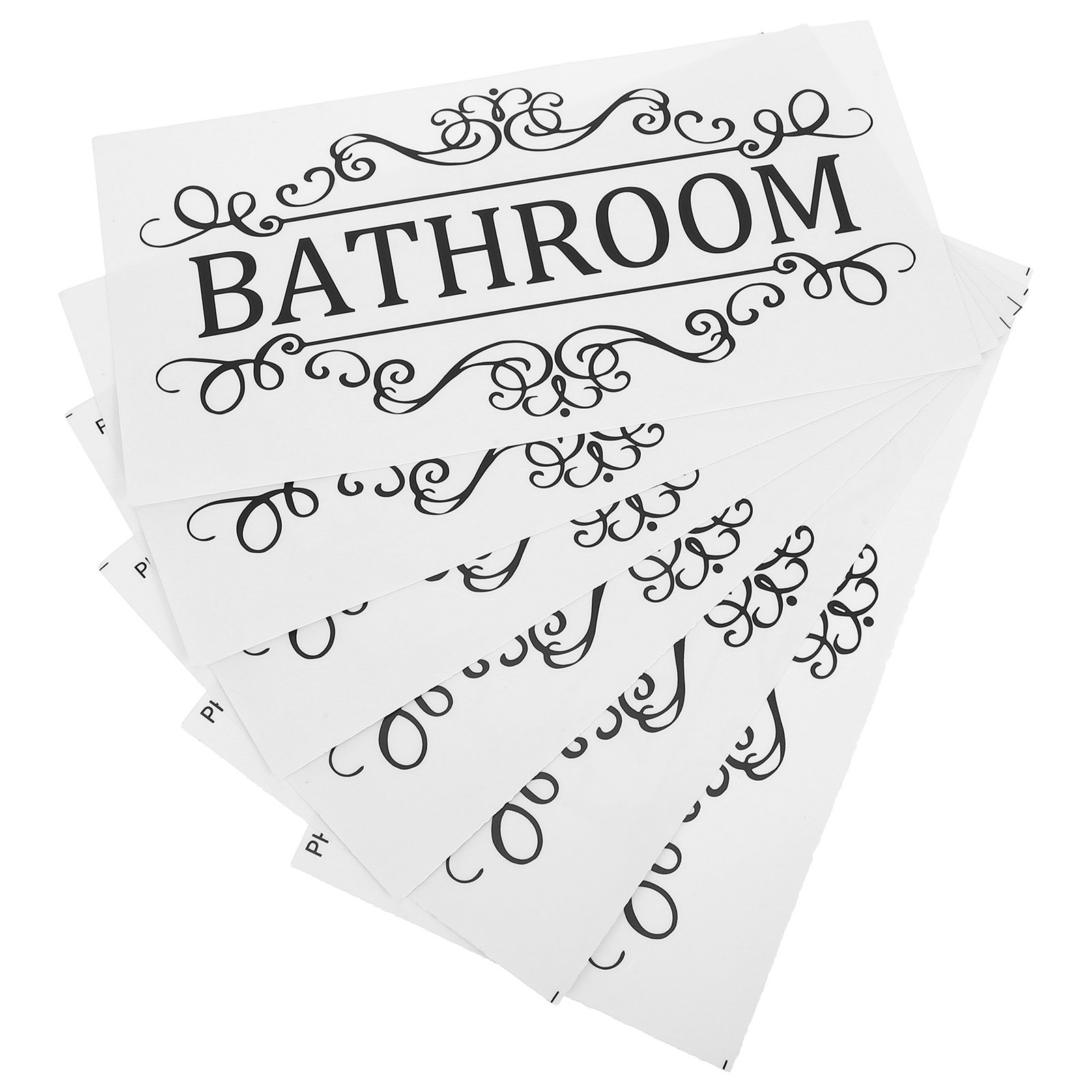 Home Bathroom Door Signs - 6 autocollants minimalistes rectangulaires pour portes,