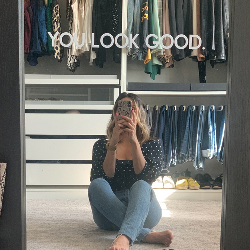 Home Bathroom Quotes - Autocollant mural miroir pour chambre à