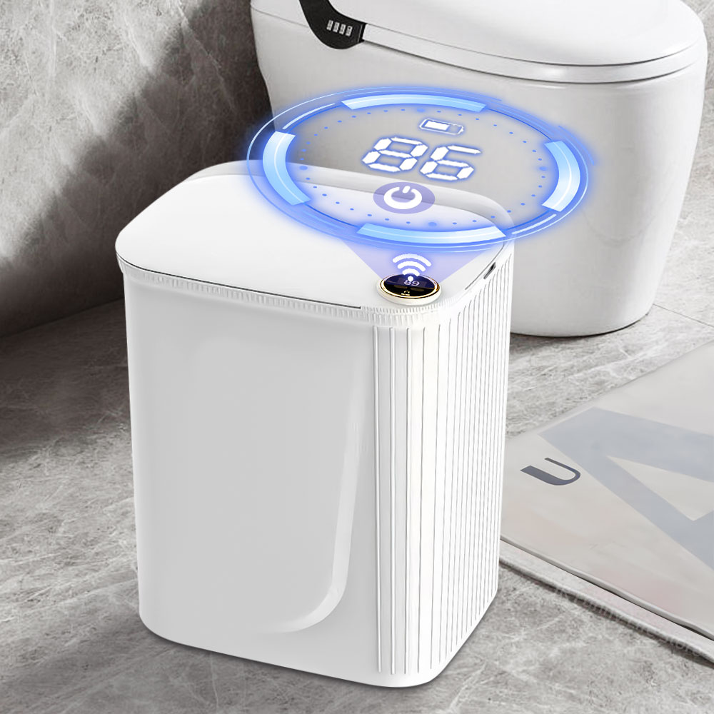 Home Bathroom Trash Can - Poubelle à capteur intelligent 20l, avec