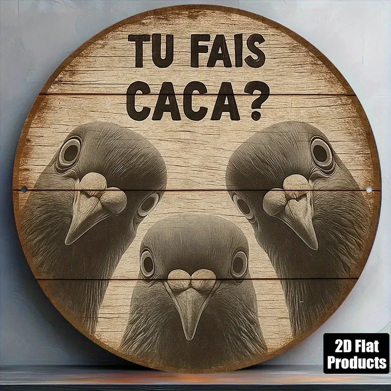 Home Bathroom Quotes - Plaque murale ronde en métal vintage