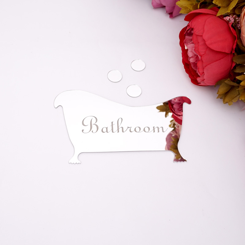 Home Bathroom Door Signs - HOEntrance-Autocollant mural de surface de miroir