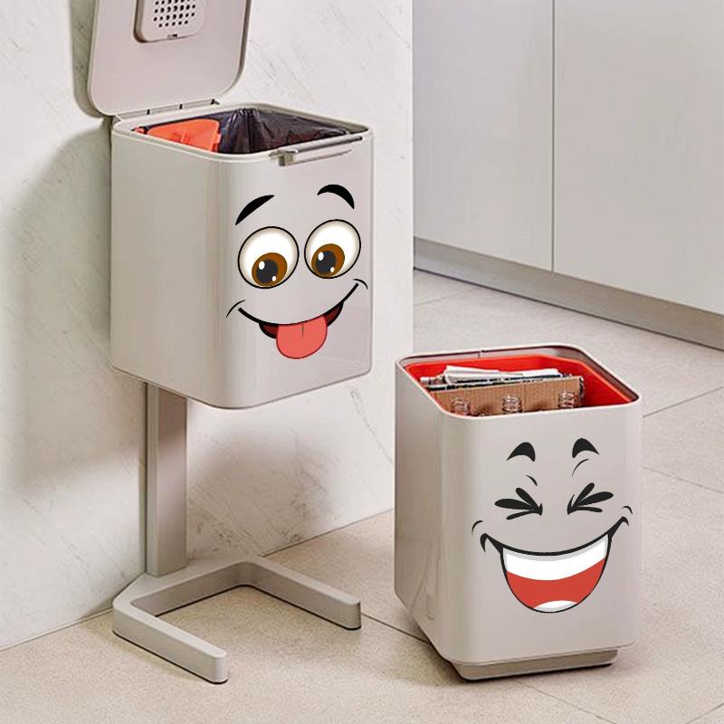 Home Bathroom Trash Can - Autocollants amovibles pour poubelle, 4 pièces,