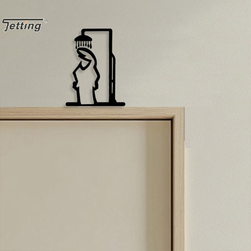 Figurine de douche noire, déco - Home Bathroom Door Signs avis et prix