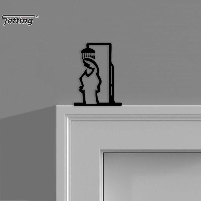Figurine de douche noire, déco - Home Bathroom Door Signs avis et prix