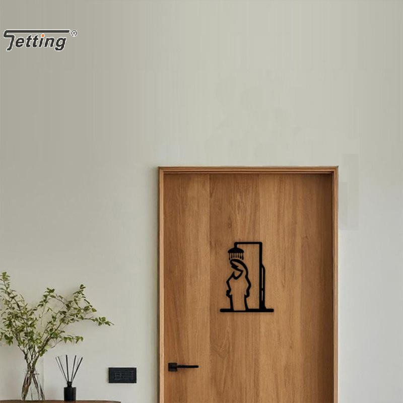 Figurine de douche noire, déco - Home Bathroom Door Signs avis et prix