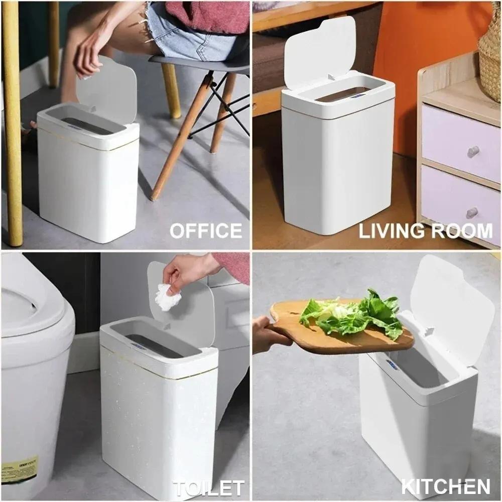 Poubelle intelligente sans con - Home Bathroom Trash Can avis et prix